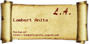 Lambert Anita névjegykártya