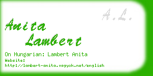 anita lambert business card